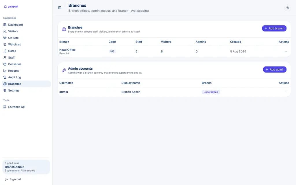 Set up — screenshot from the live demo